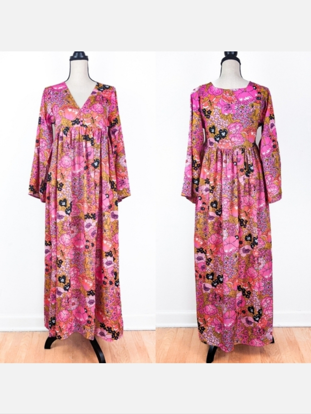 🦋LAST🦋 NWT Blue Boheme Hawaii Floral Printed Maxi Dress, Size M/L